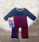 Toobydoo Navy & Red Striped Sweater Jumpsuit B10492-2