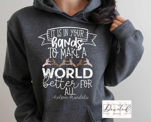 #0443 It Is In Your Hands Тo Мake А World Better For All -Nelson Mandela