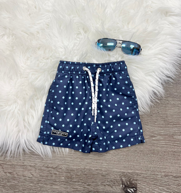 Toobydoo Navy/Light Blue Polka Dot Swim Short