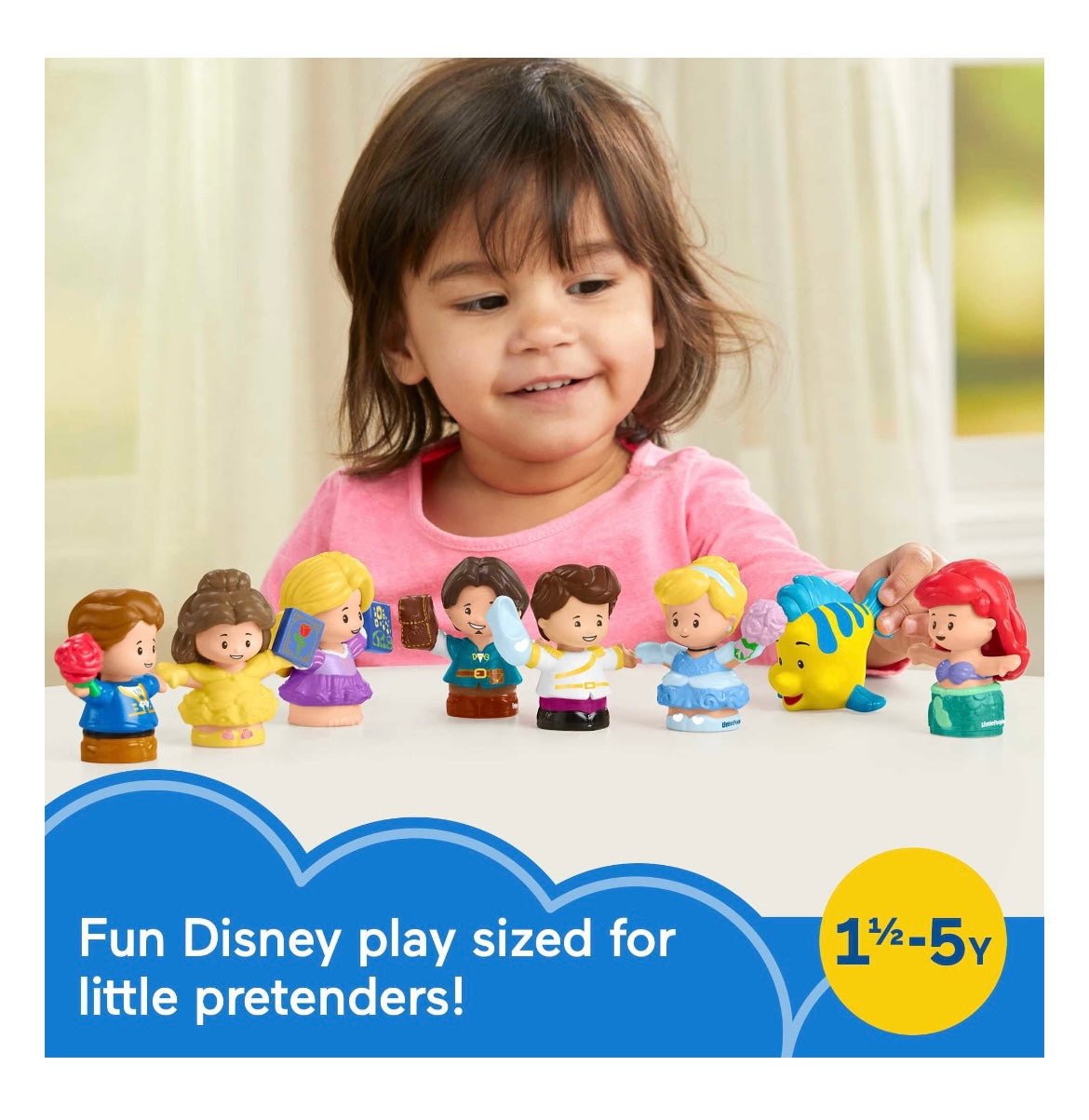 Disney Princess Toddler Toys Little People Prince and Princess Figure Pack, 8 Pieces