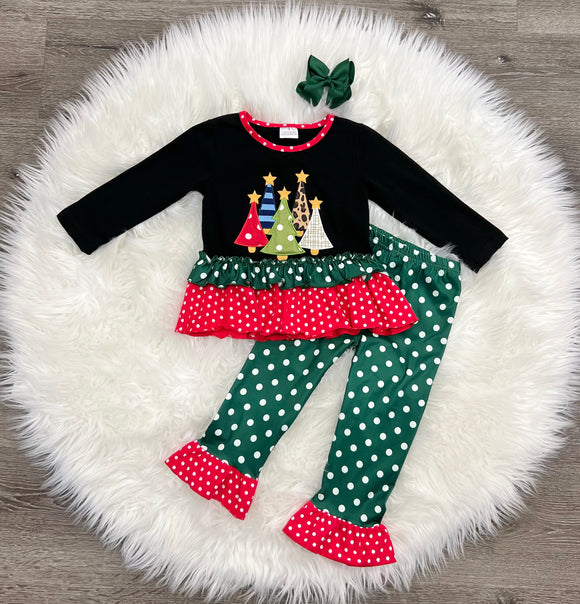 Holiday Trees Ruffle Outfit