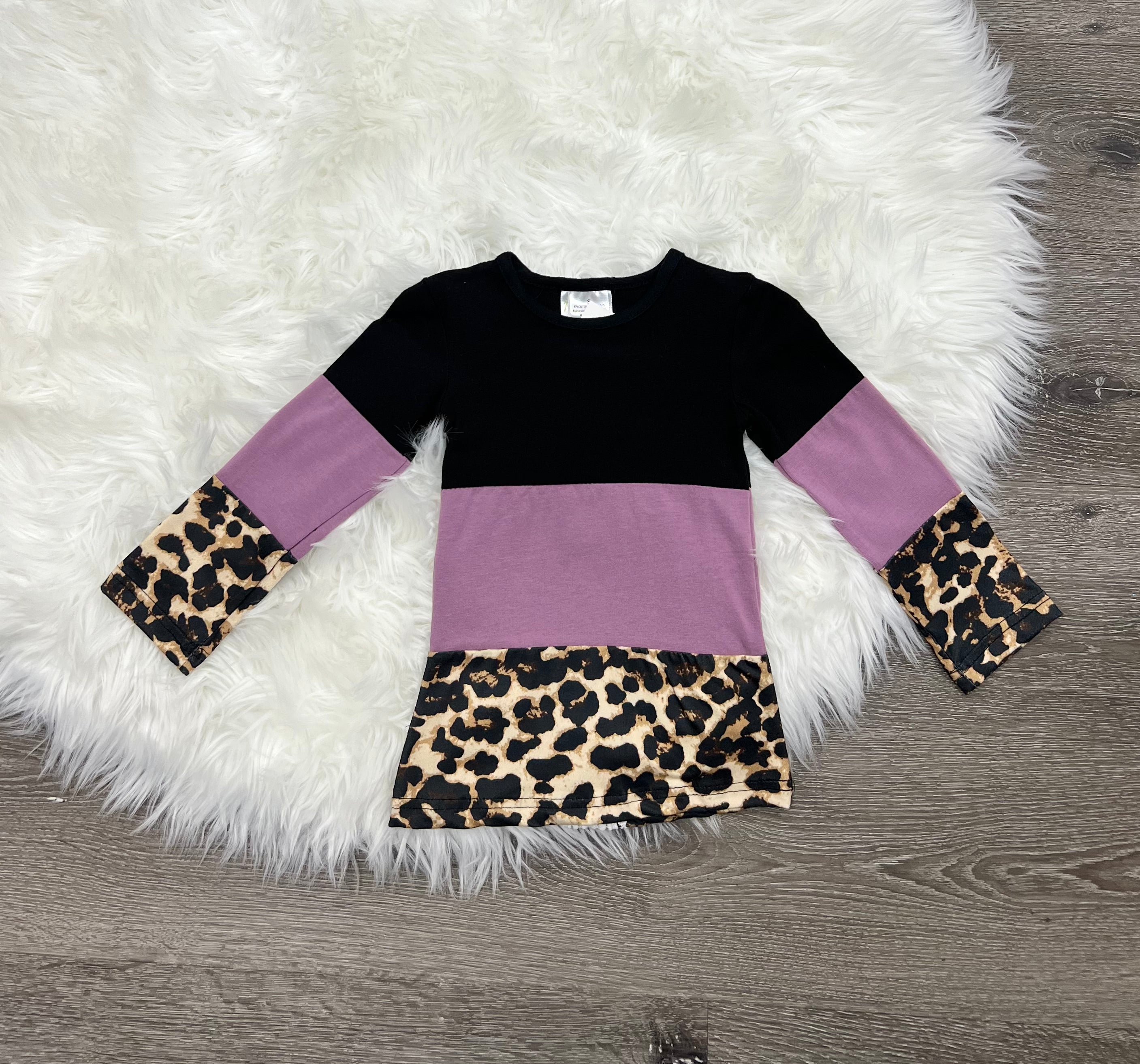 Purple Leopard & Lace Top
