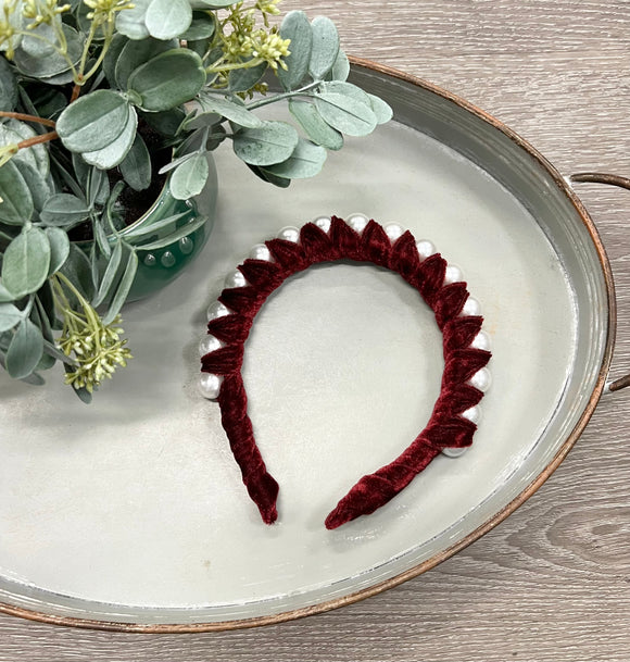 Velvet & Pearls Headband