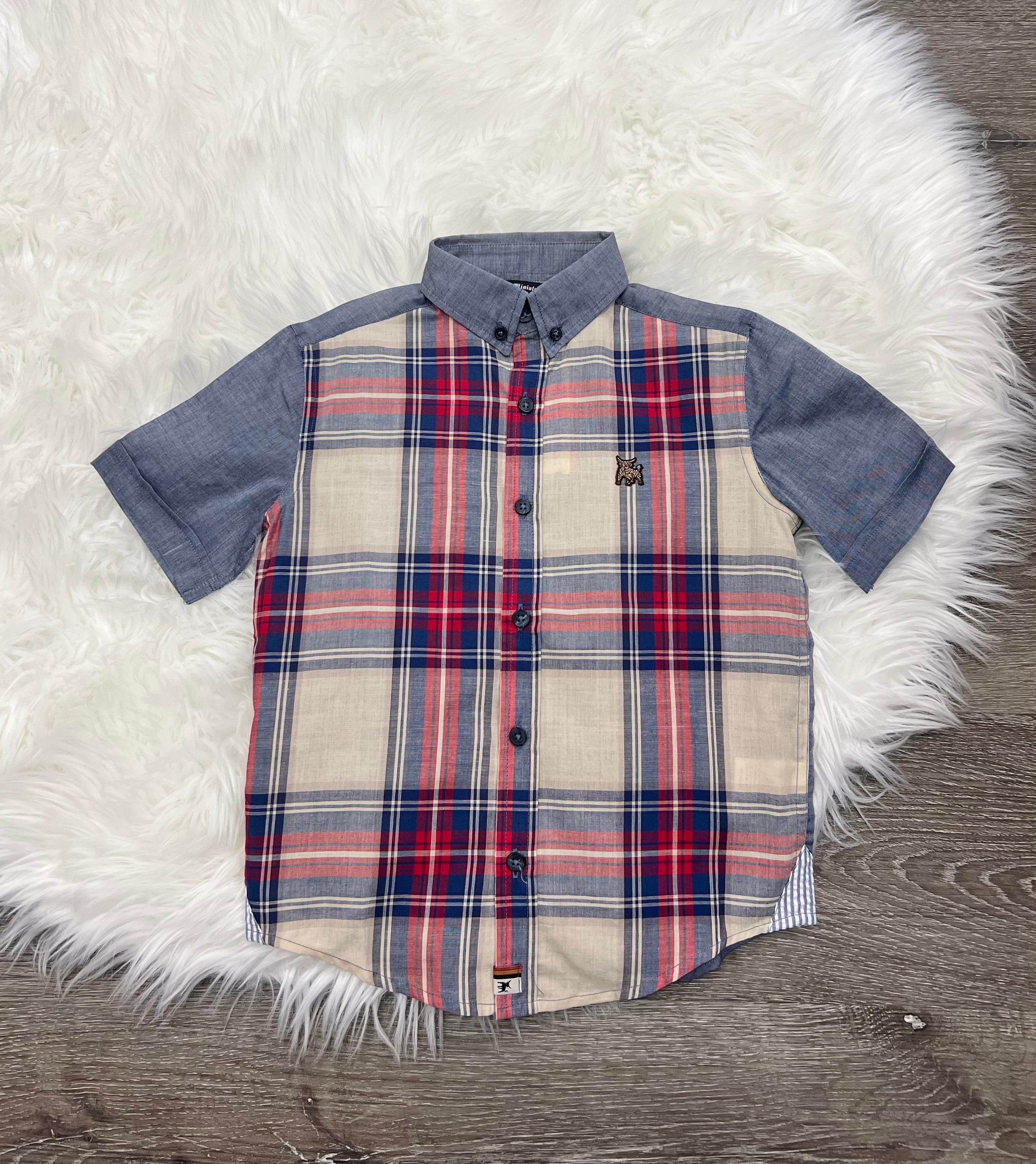 La Miniatura Plaid Navy Shirt