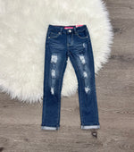Pink Latte Distressed Stretch Jeans