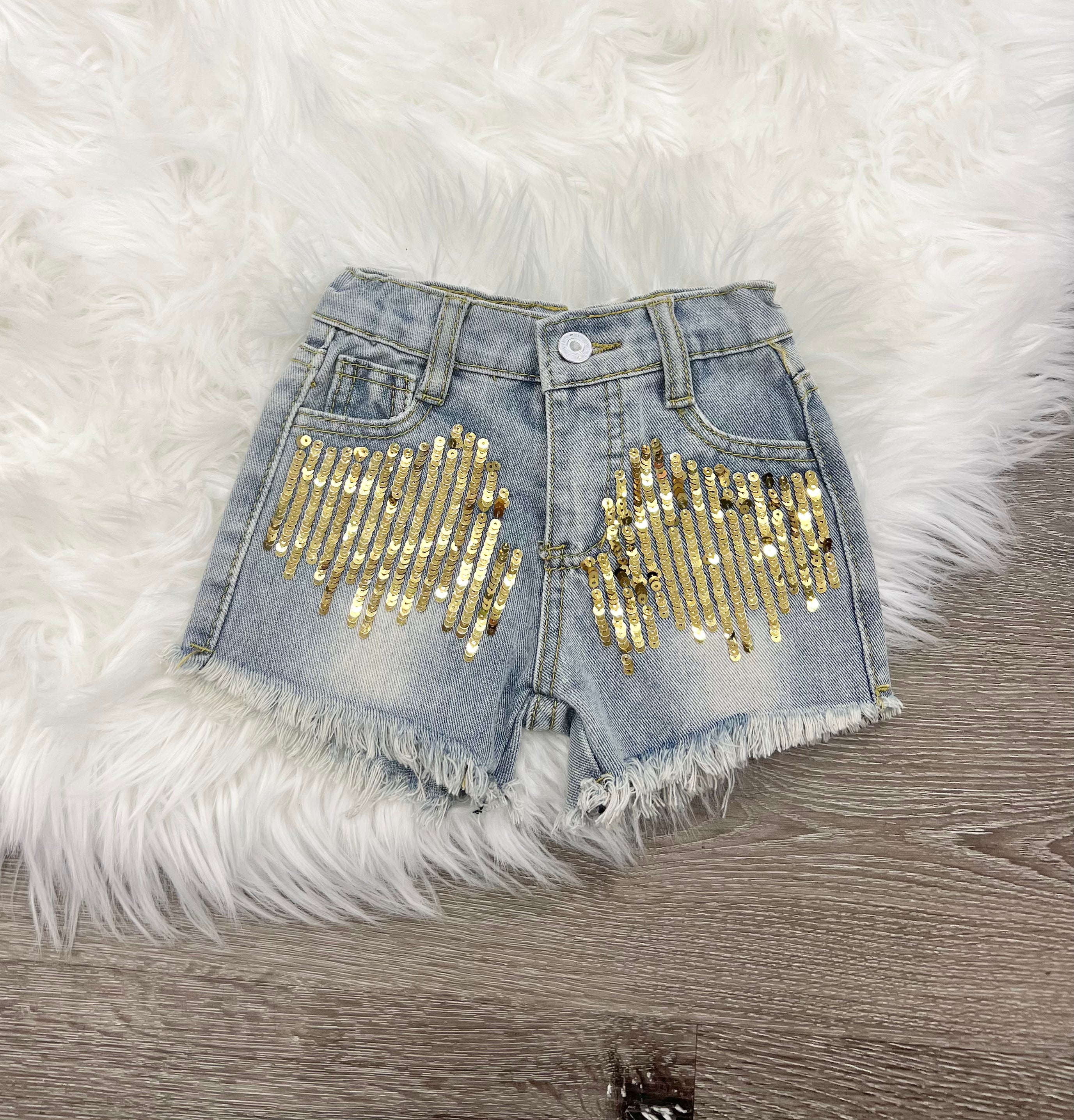 Gold Sequin Shorts