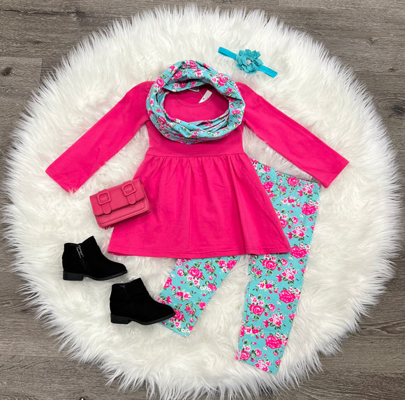 Magenta Florals 3pc Set