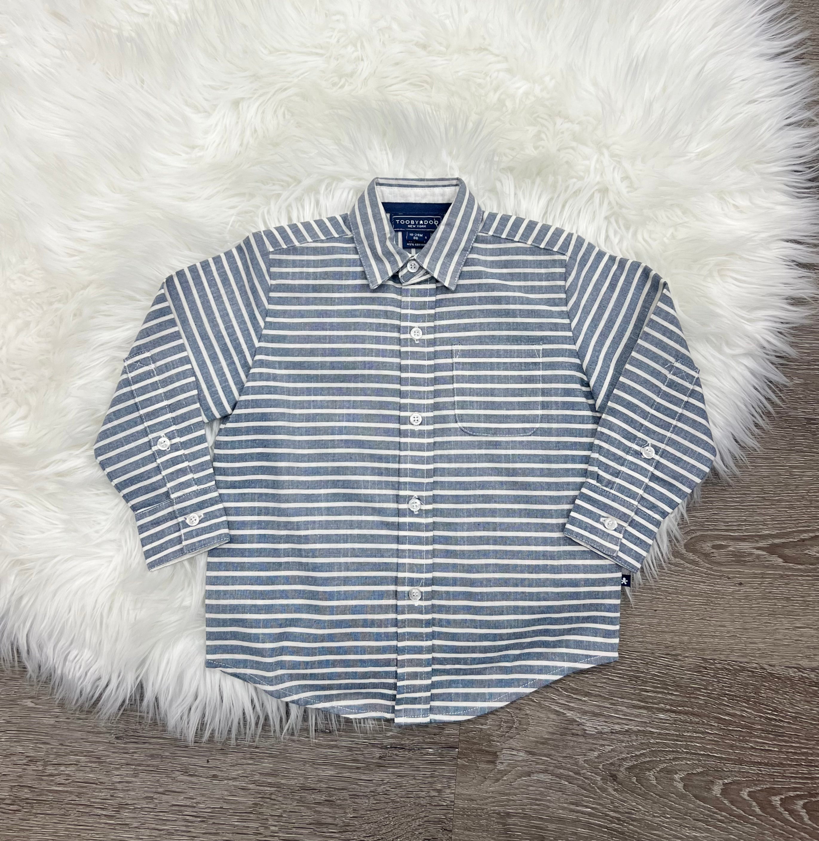 Toobydoo Linen Stripe Shirt