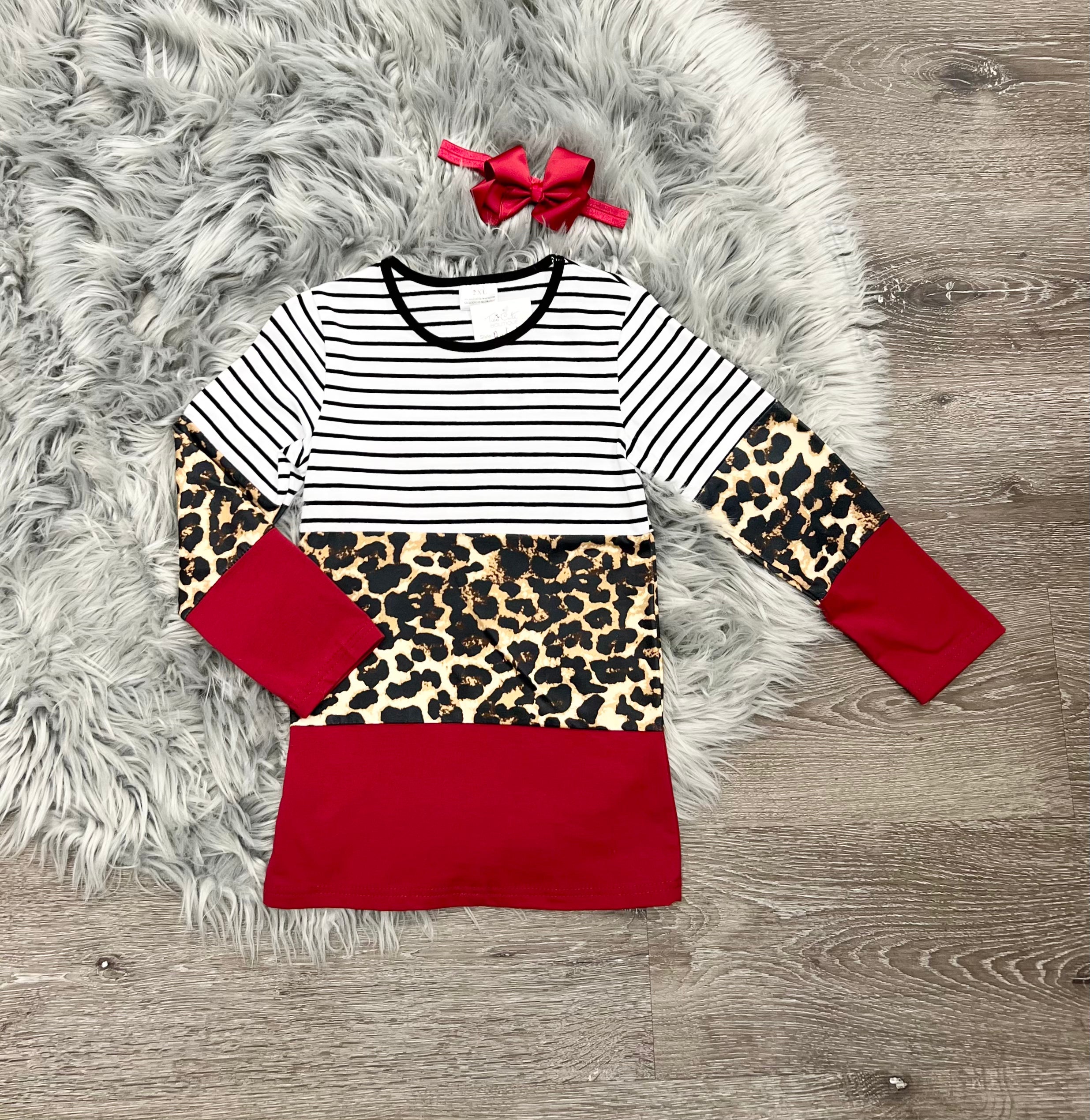 Red & Cheetah Top