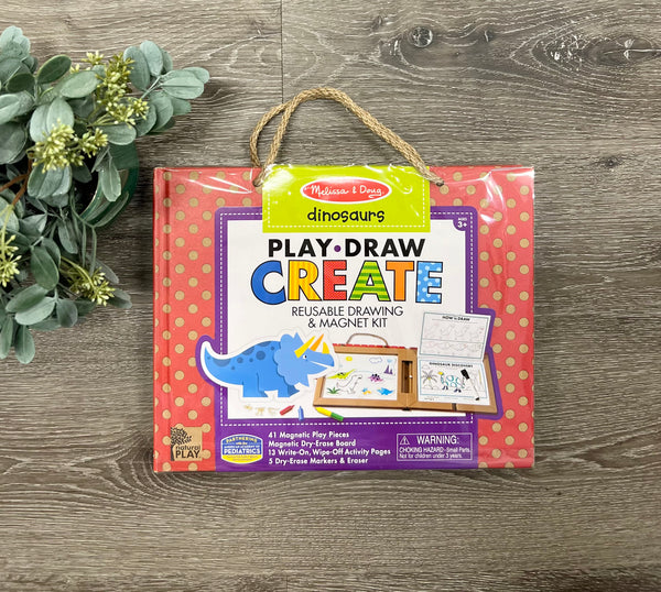 Play, Draw, Create Reusable Drawing & Magnet Kit - Dinosaur