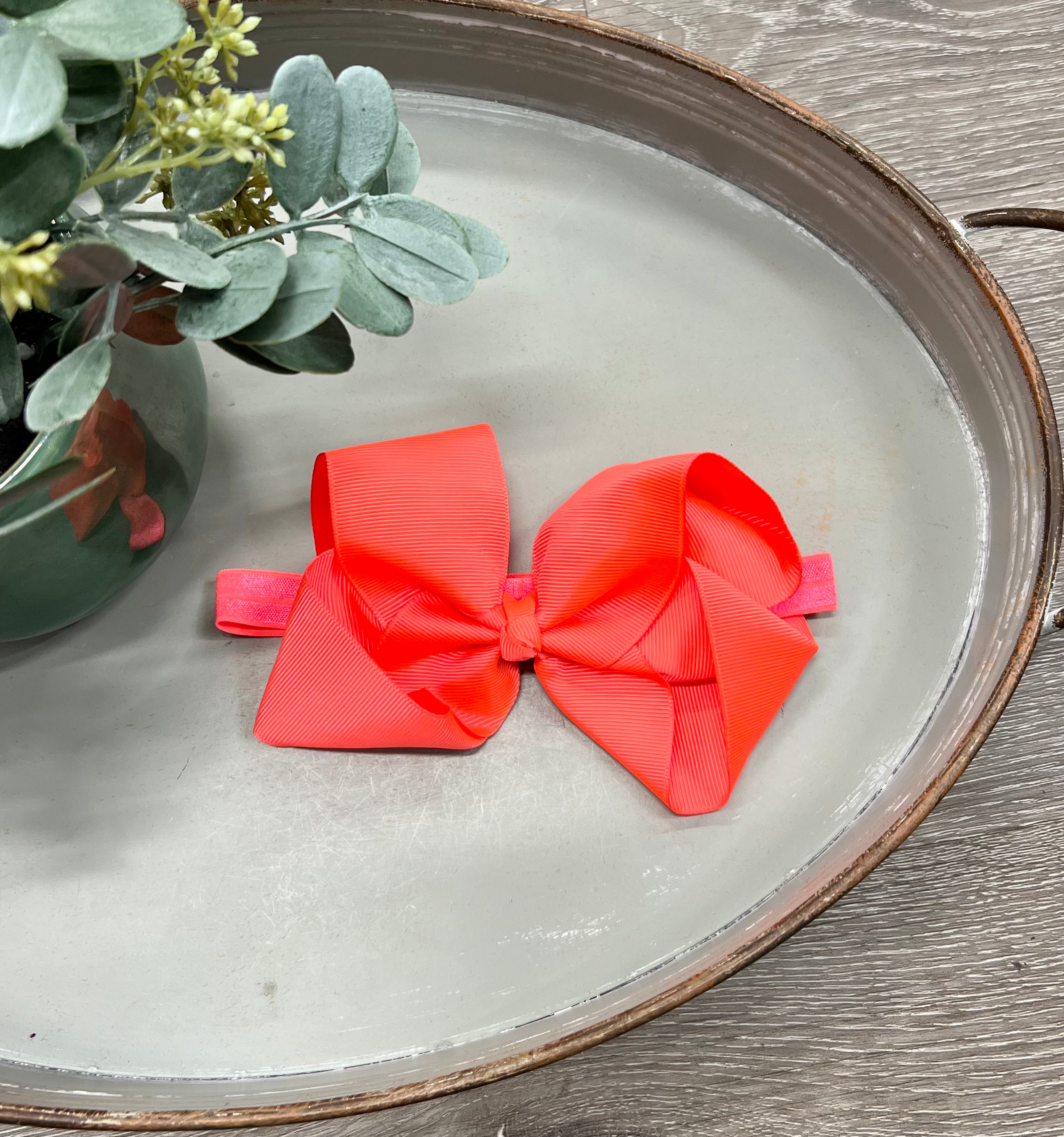 Buy neon-orange 6&quot; Bow Headband