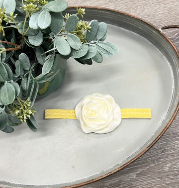 Buy vintage-white Satin Rose Headband