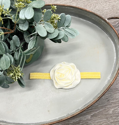 Buy vintage-white Satin Rose Headband