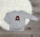 Embroidered Plaid Moose Sweatshirt-1