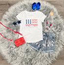 Embroidered white Sparkle Flag T-2