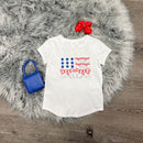 Embroidered white Sparkle Flag T-1