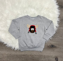 Embroidered Plaid Moose Sweatshirt