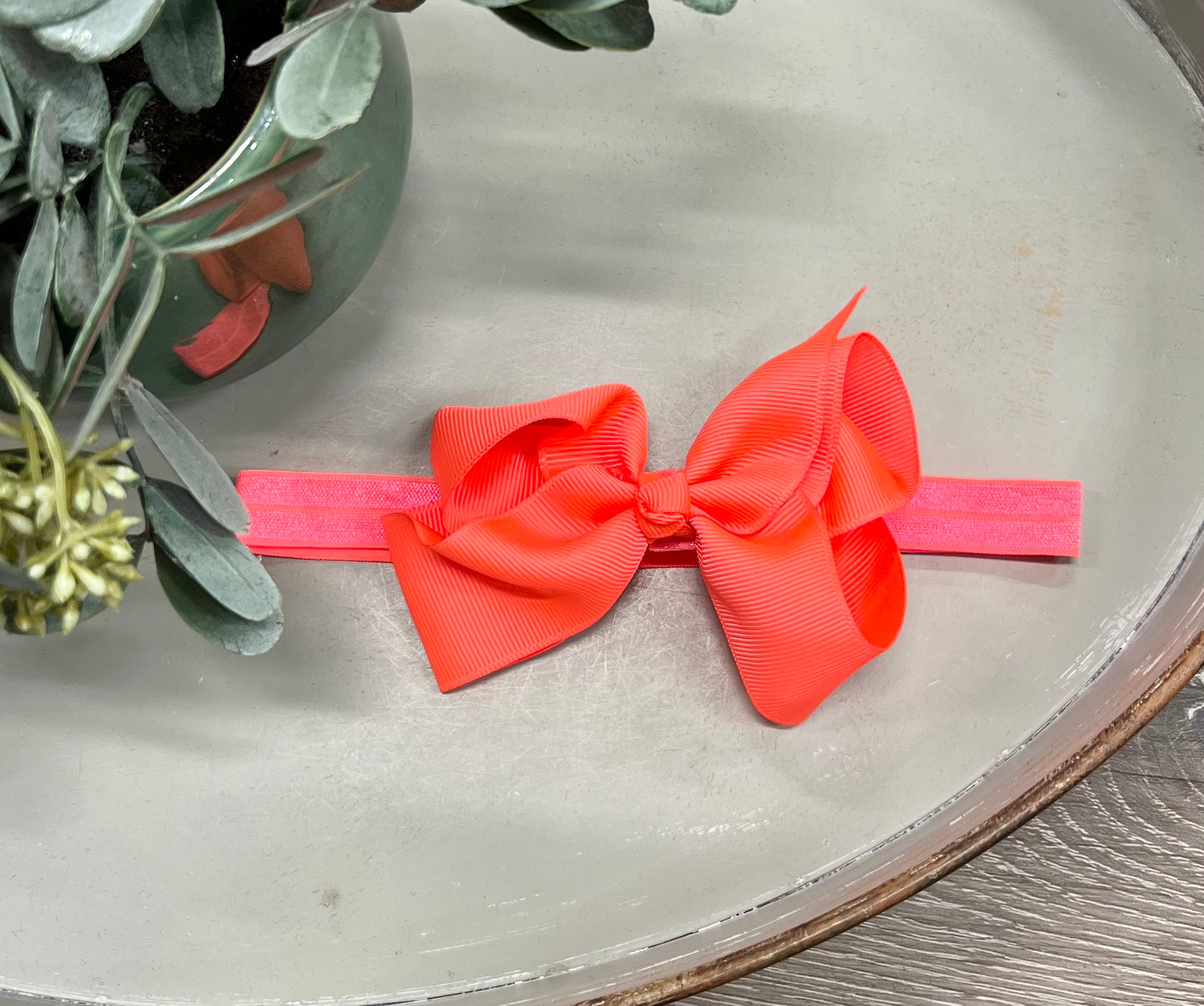 Buy neon-orange 4.5&quot; Bow Headband