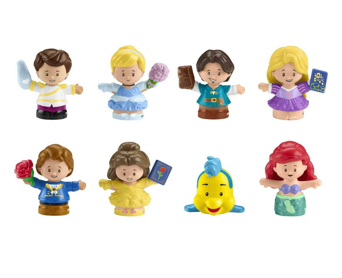 Disney Princess Toddler Toys Little People Prince and Princess Figure Pack, 8 Pieces