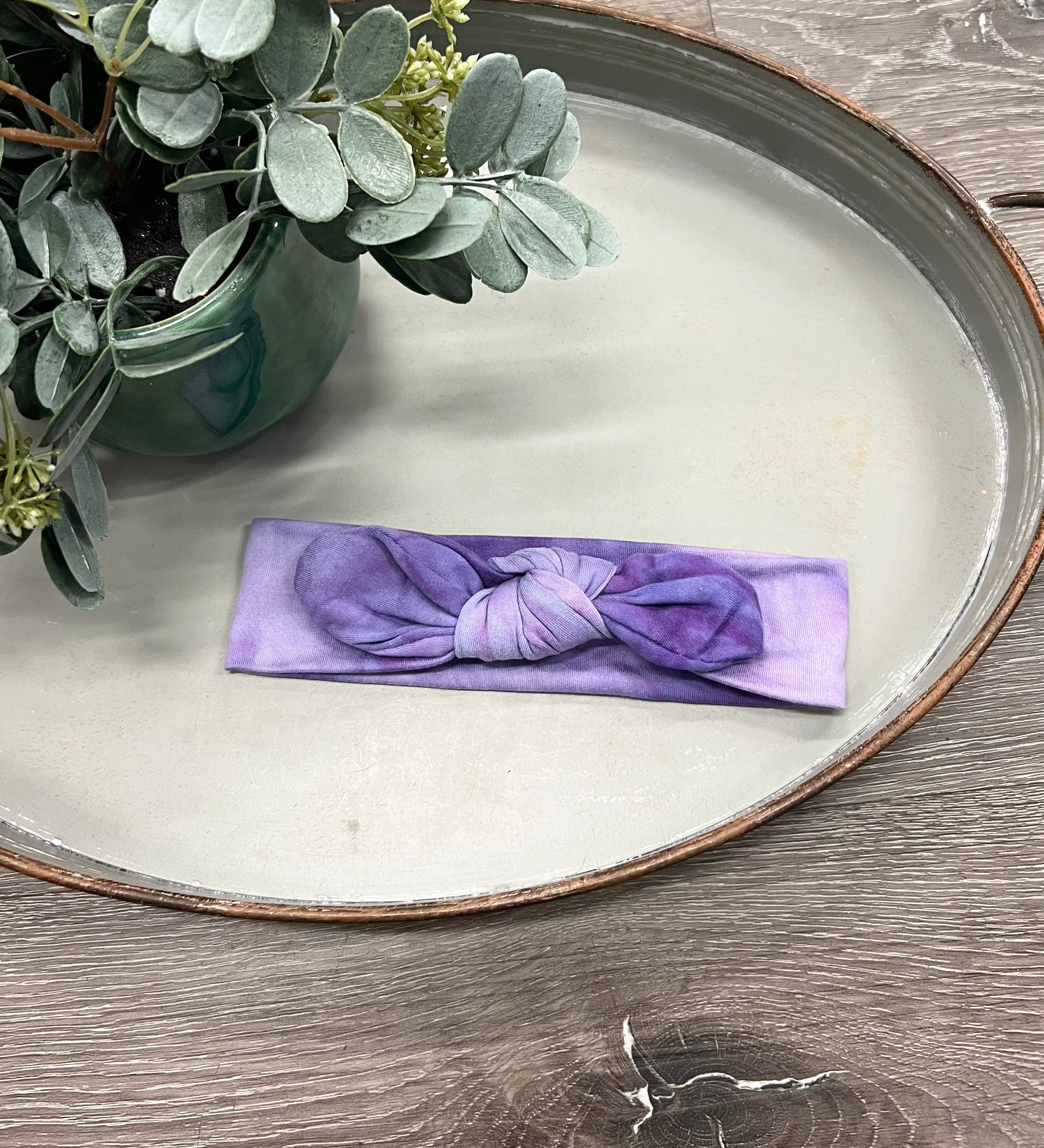 Buy purple Tie Dye Knotted Headband