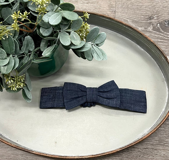 Denim Wrap Bow Headband