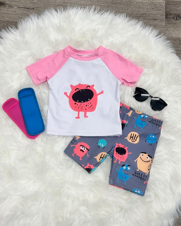 Pink Monster Swim set