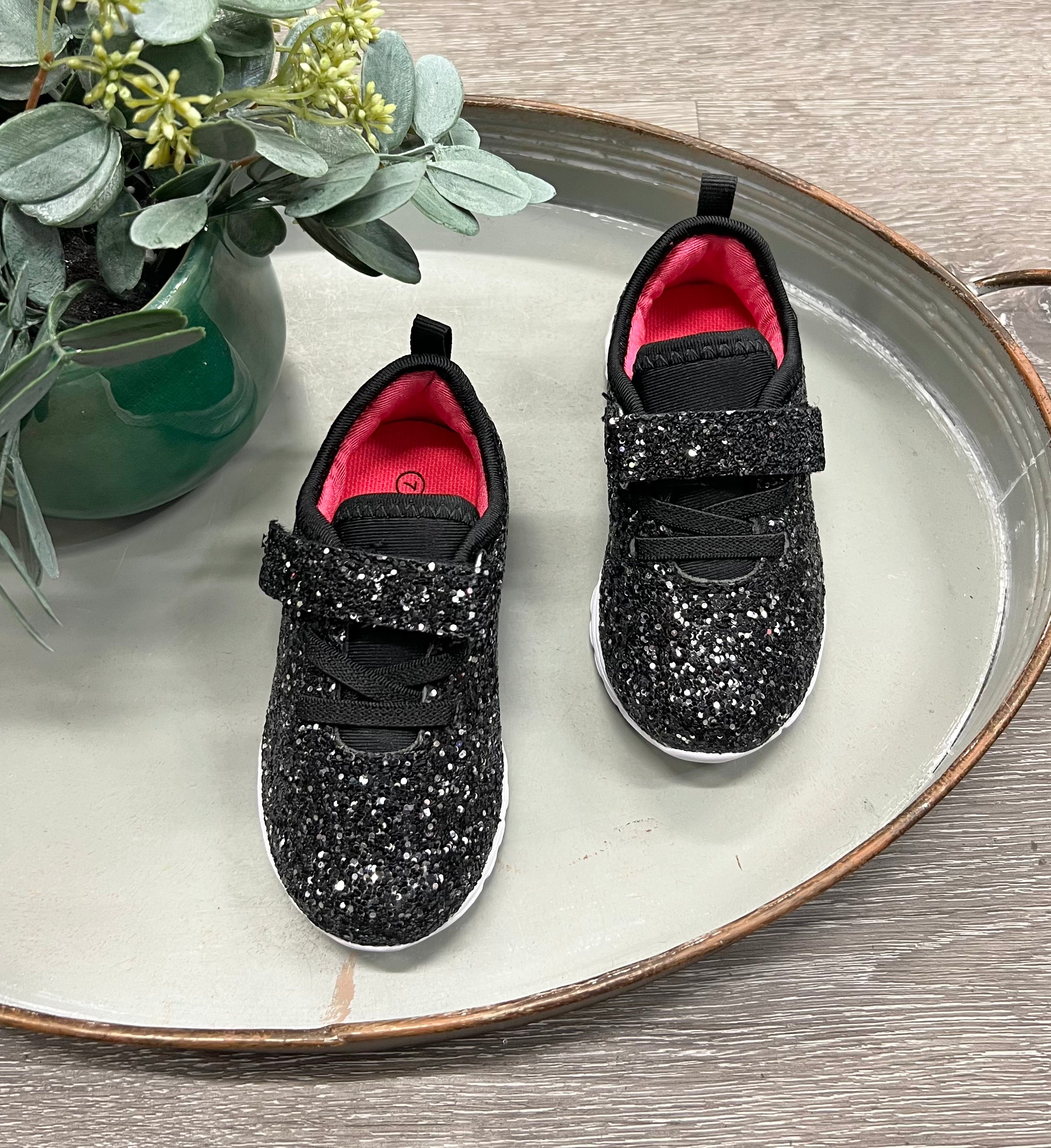 Buy black-fuschia Glitter Sneakers