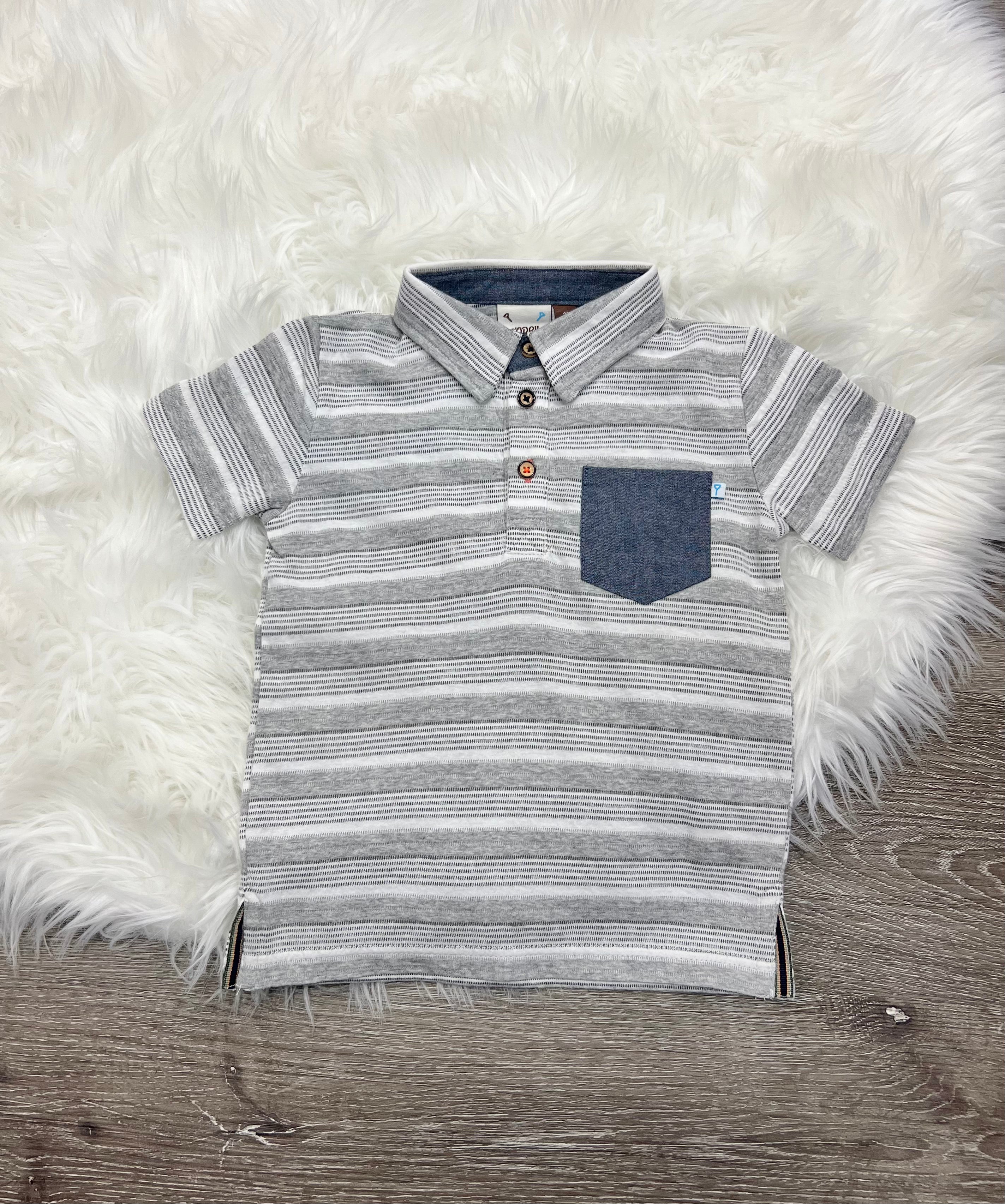 Fore!! Grey Stripe Polo