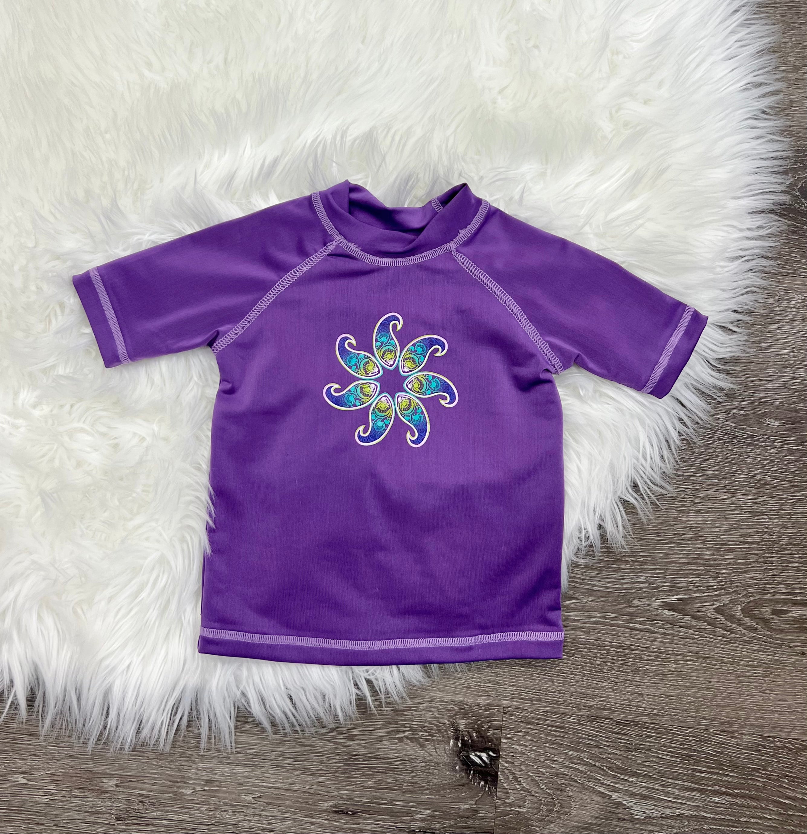 Purple Rash Guard Swim Top