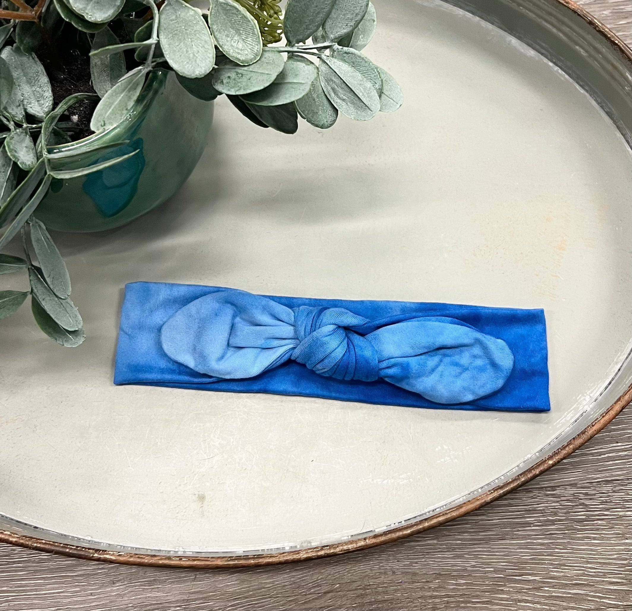 Buy blue Tie Dye Knotted Headband