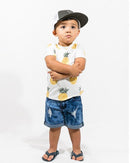 Distressed Denim Shorts Long-2