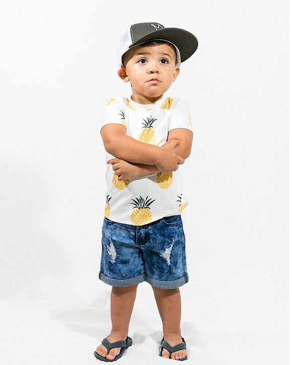 Distressed Denim Shorts Long