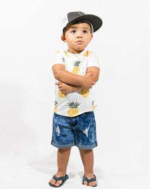 Distressed Denim Shorts Long