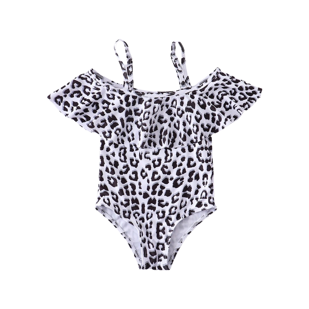 Leopard Off Shoulder Swim Suit