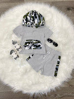 Hooded Camo Shorts Set
