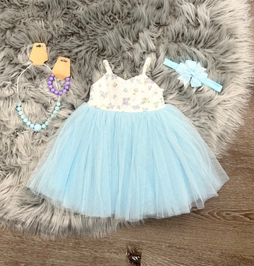 Purple Petals Tulle Dress