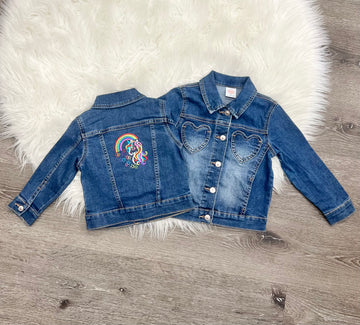 Embroidered Unicorn Jean Jacket
