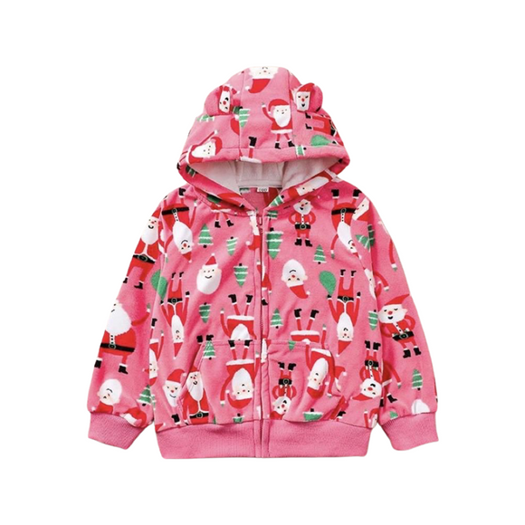 Pink Fleece Santa Hoodie