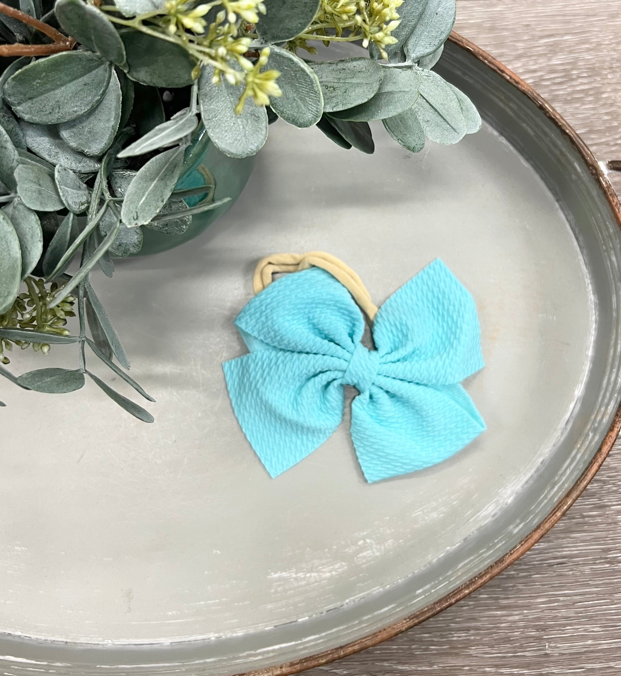 Buy lt-teal Textured Headband (Skinny Band)
