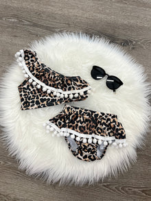 Leopard Poms Swim Suit