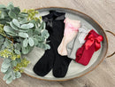 Satin Shimmer Bow Socks-1