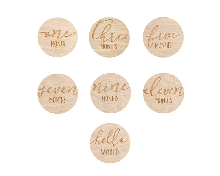 Wooden Milestone Cards