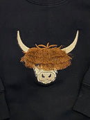 Embroidered Highland Cow Sweatshirt-2