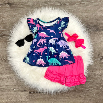 Dinosaur Ruffle Shorts Set