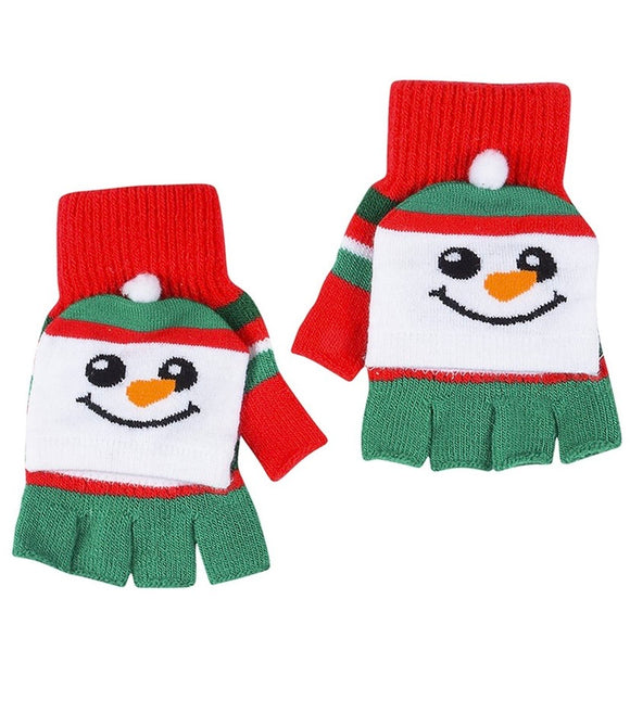 Snowman Fingerless Gloves