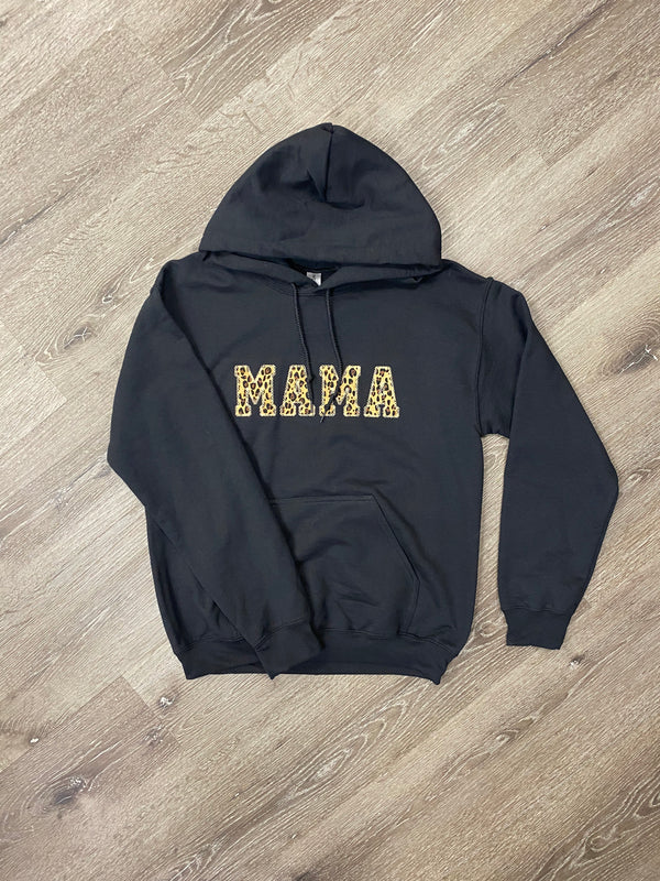 Embroidered Leopard MAMA Hoodie