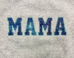 Embroidered Cool Blues Batik Mama Sweatshirt