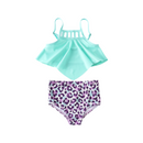 Mint Leopard 2pc Swim Suit-2