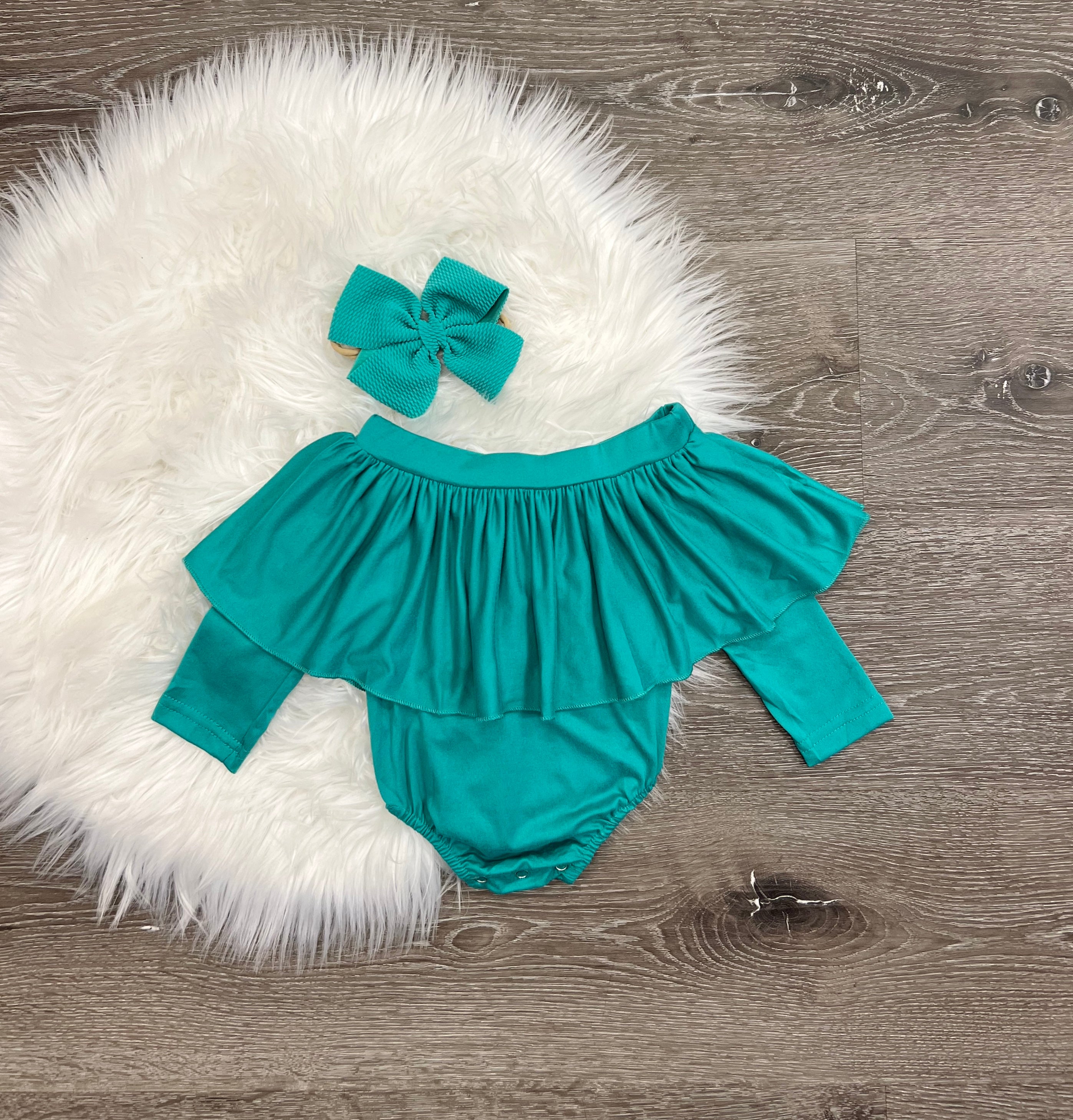 Teal Off The Shoulder Romper