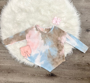 Asymmetrical Brushed Tie Dye Top